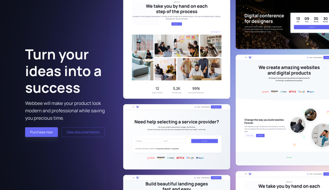 Webbee - Multipurpose landing page UI Kit